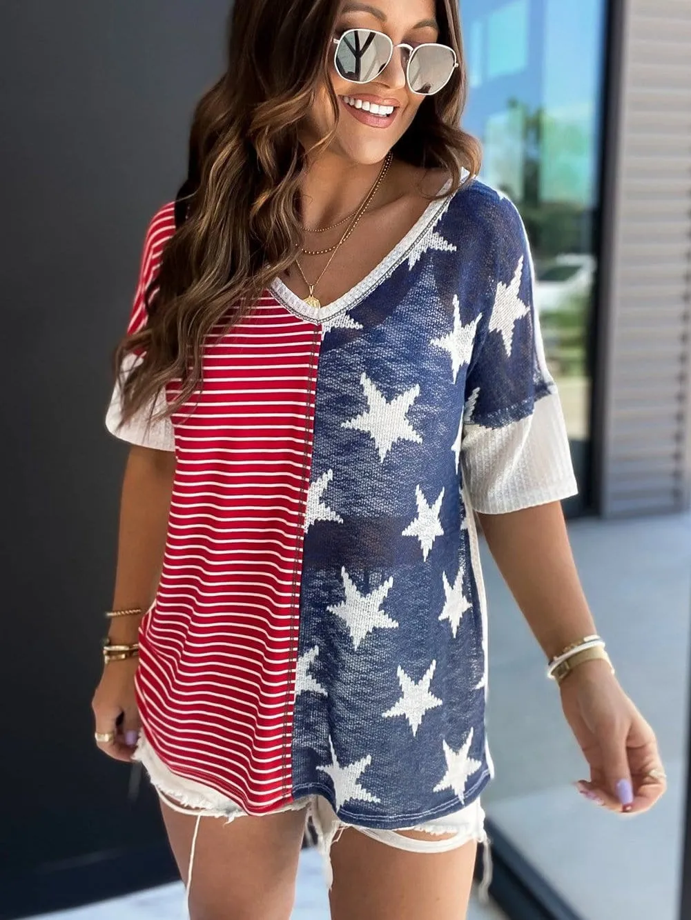 American Flag Graphic Tee