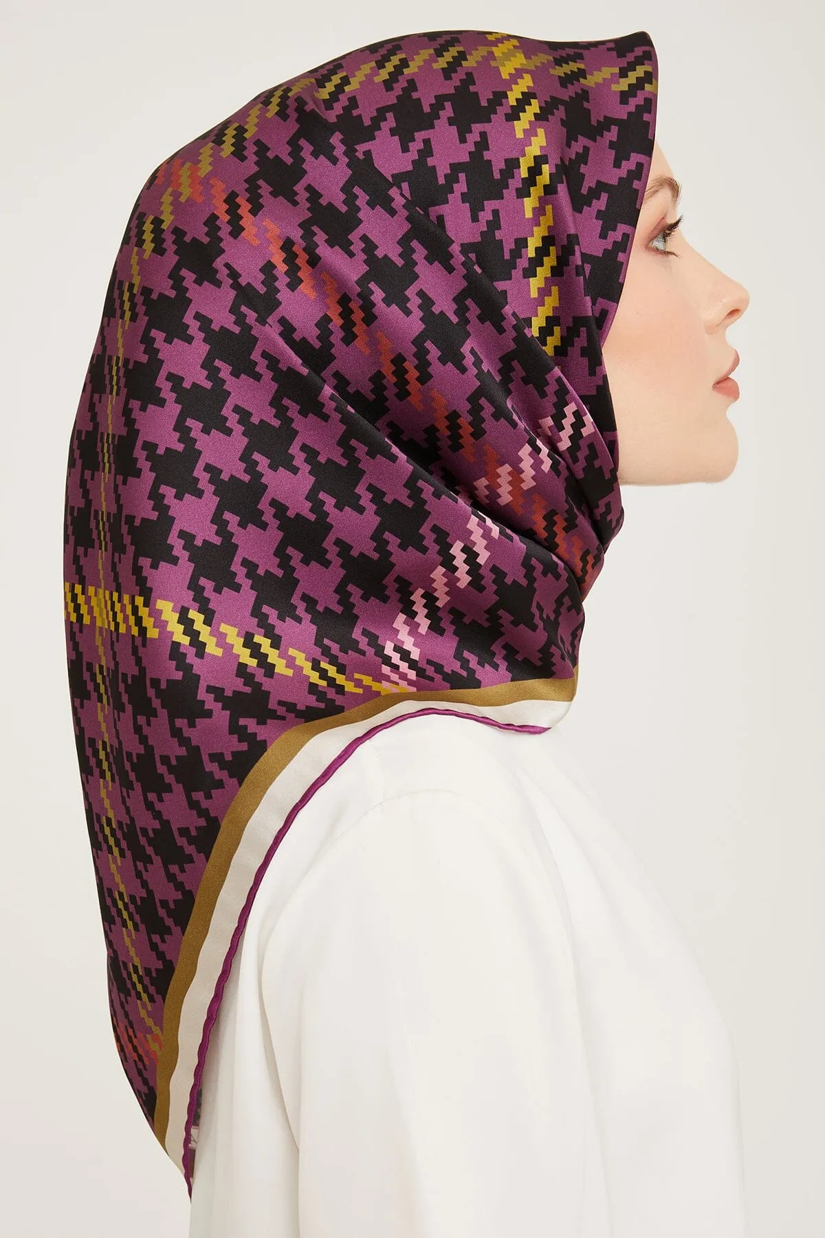 Armine HoundsTooth Square Silk Scarf #55