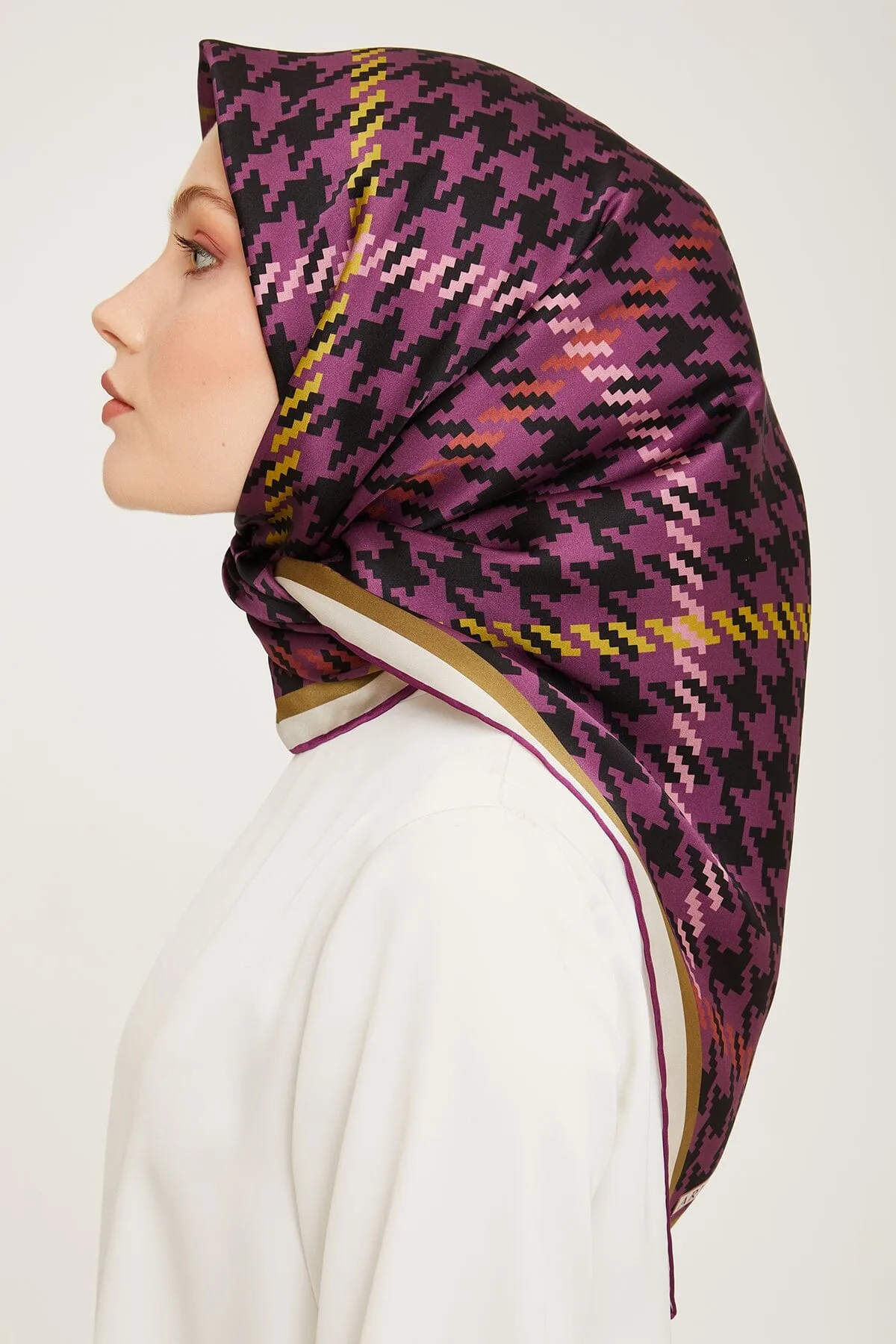Armine HoundsTooth Square Silk Scarf #55