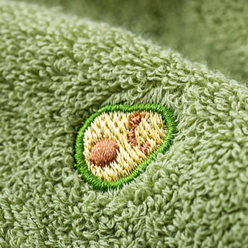 Avocado Green & White 100% Cotton Towel 4 Pieces Set