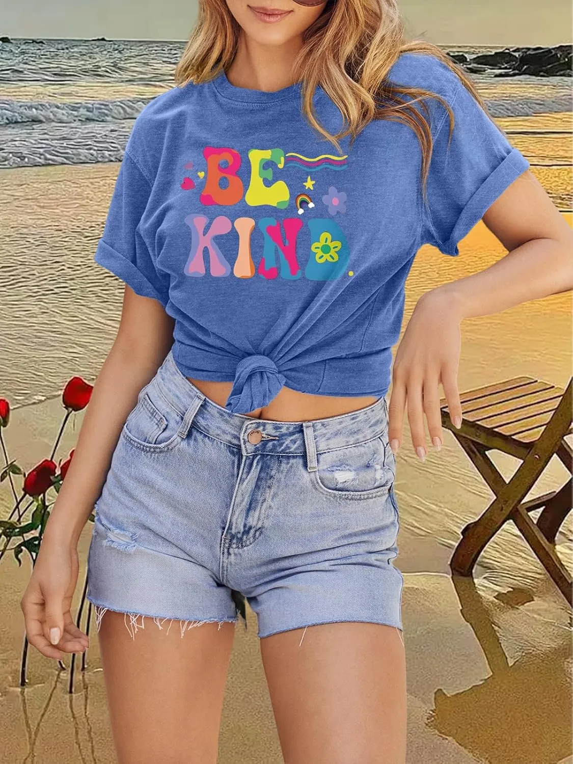 Be Kind Shirt Women Kindness Teacher Shirts Cute Graphic Tee Inspirational Blessed Short Sleeve Tops