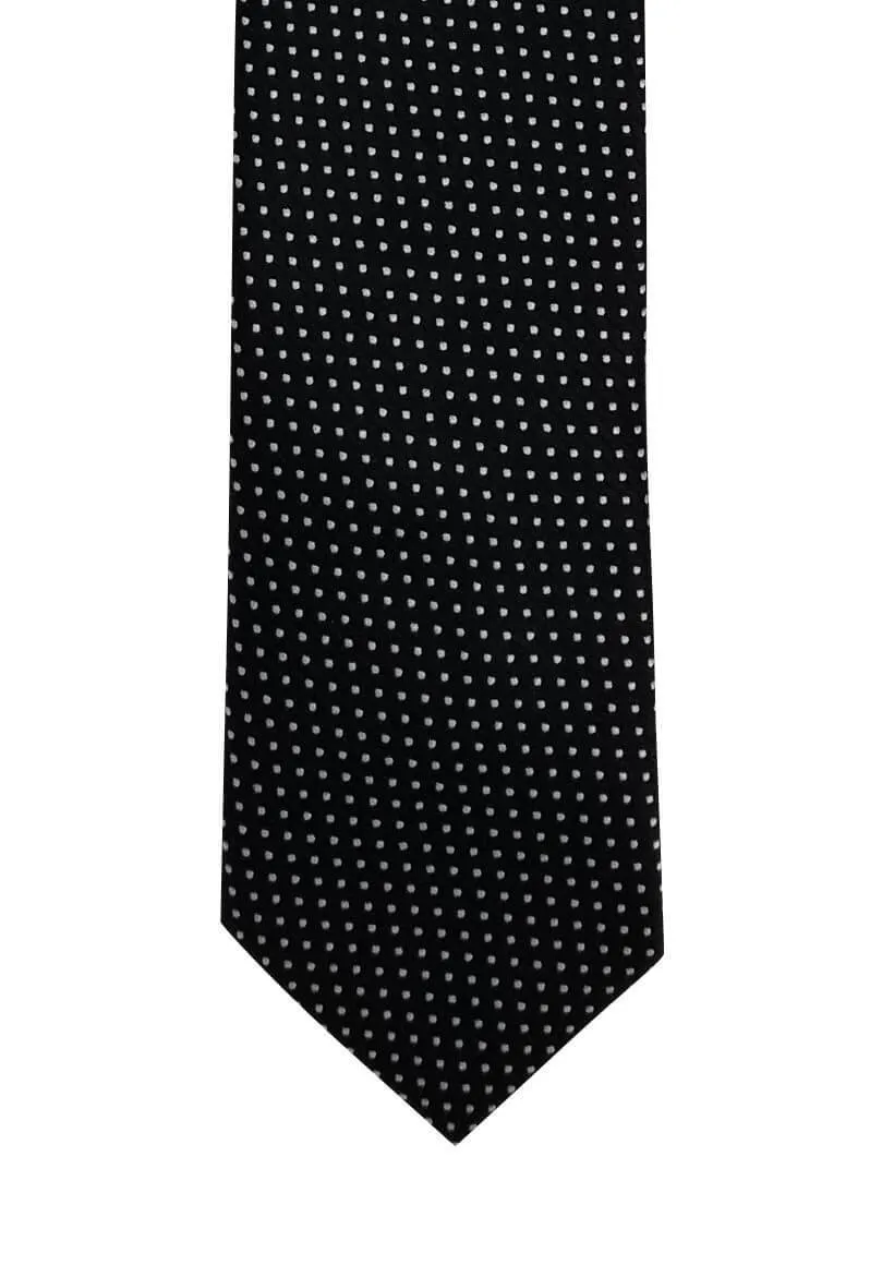 Black with Silver Dots Tie
