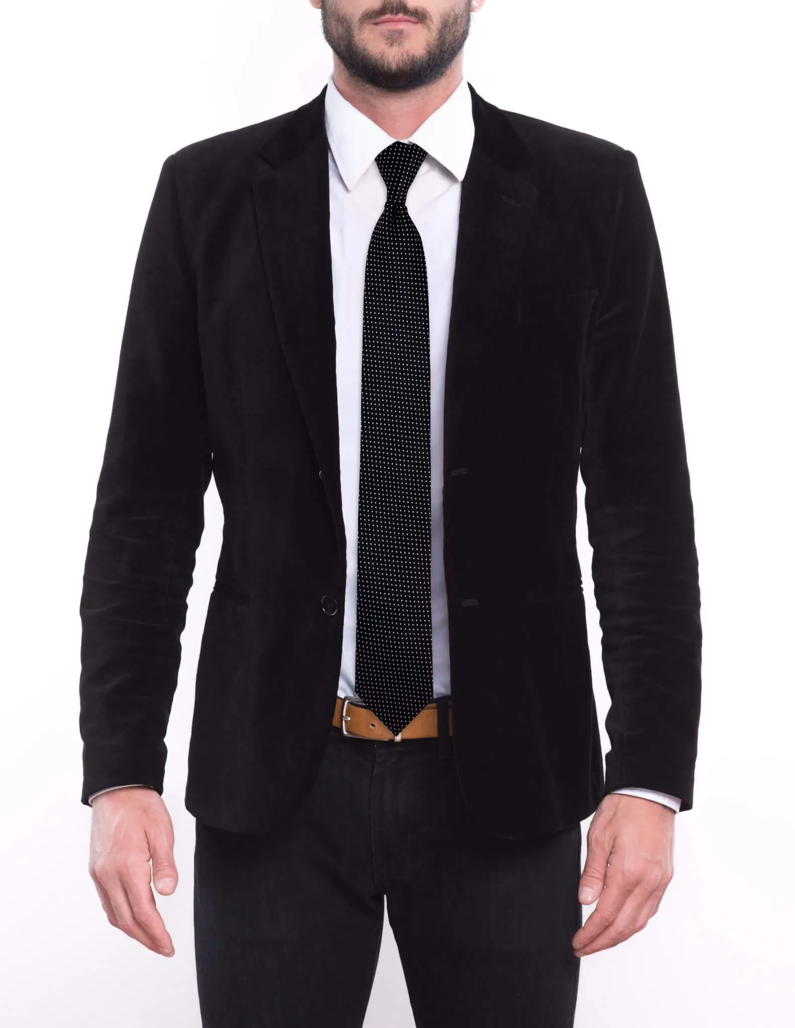 Black with Silver Dots Tie