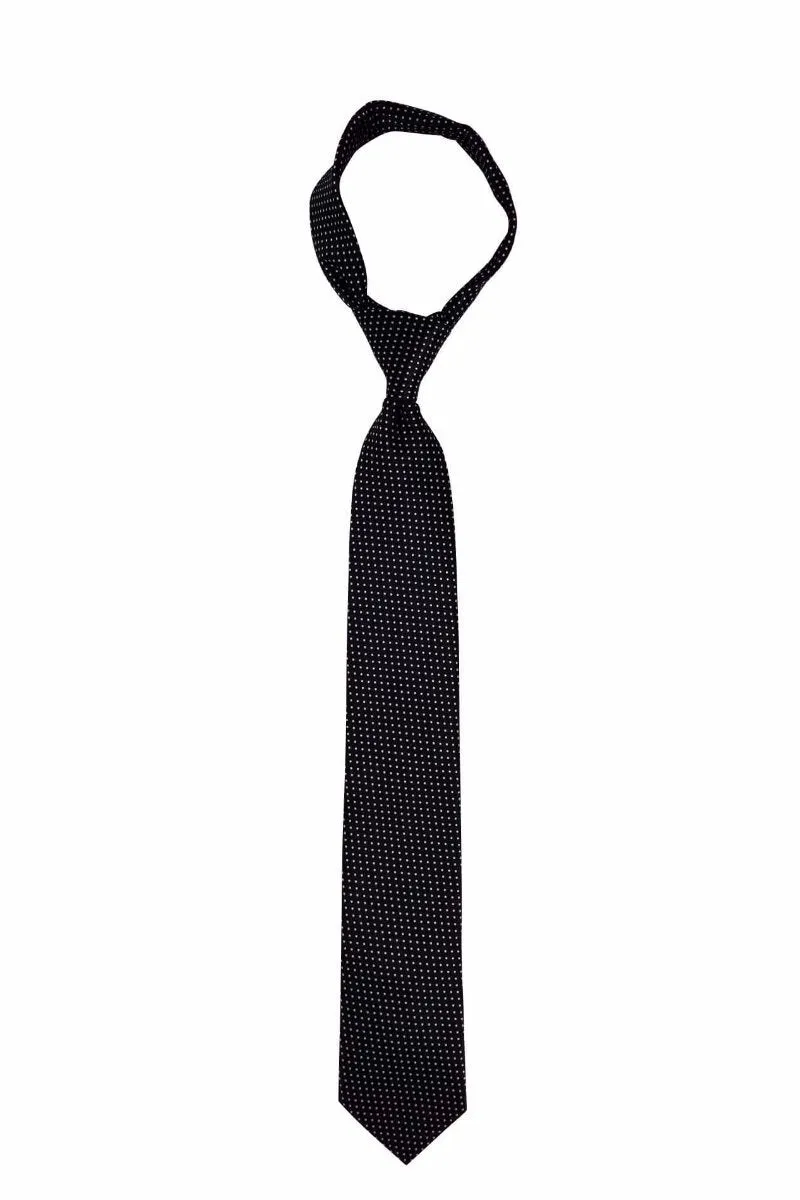 Black with Silver Dots Tie