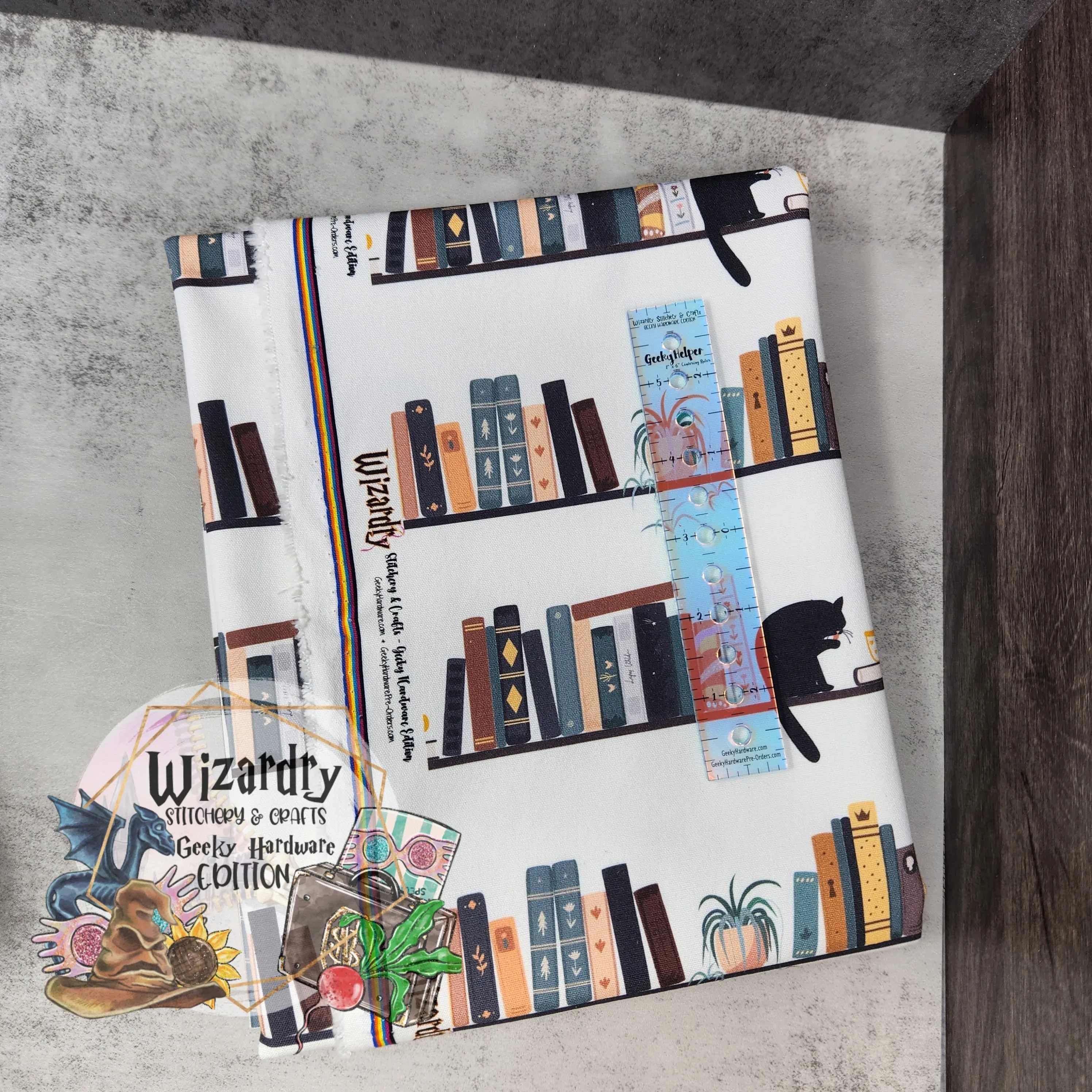 Bookshelf Kittens Fabric