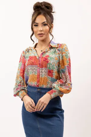 Colour Block Detailed Shirt