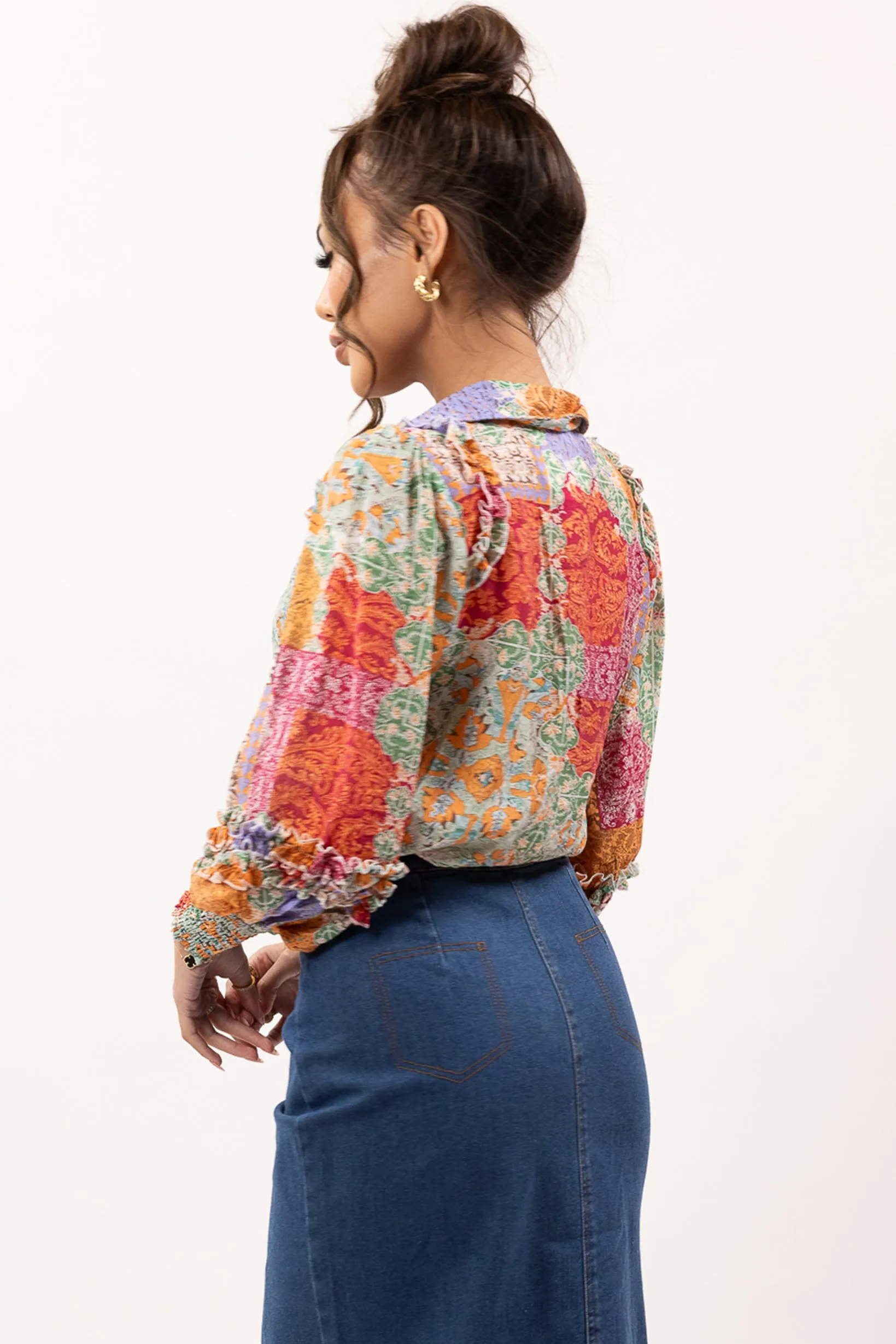 Colour Block Detailed Shirt