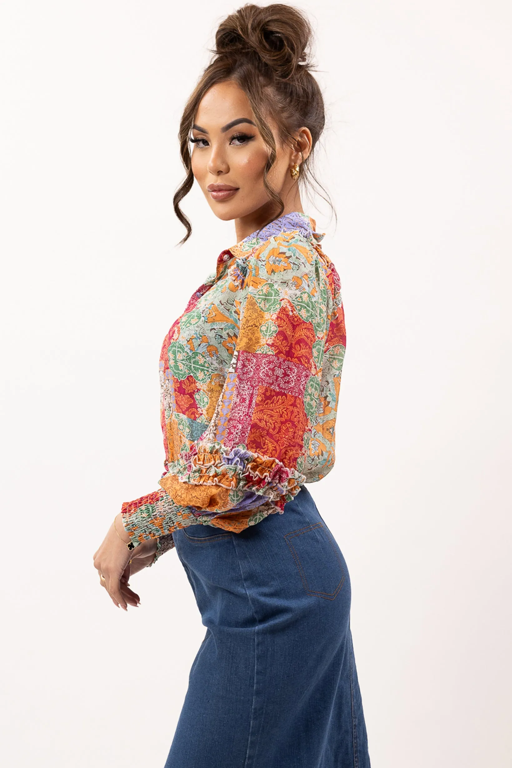 Colour Block Detailed Shirt