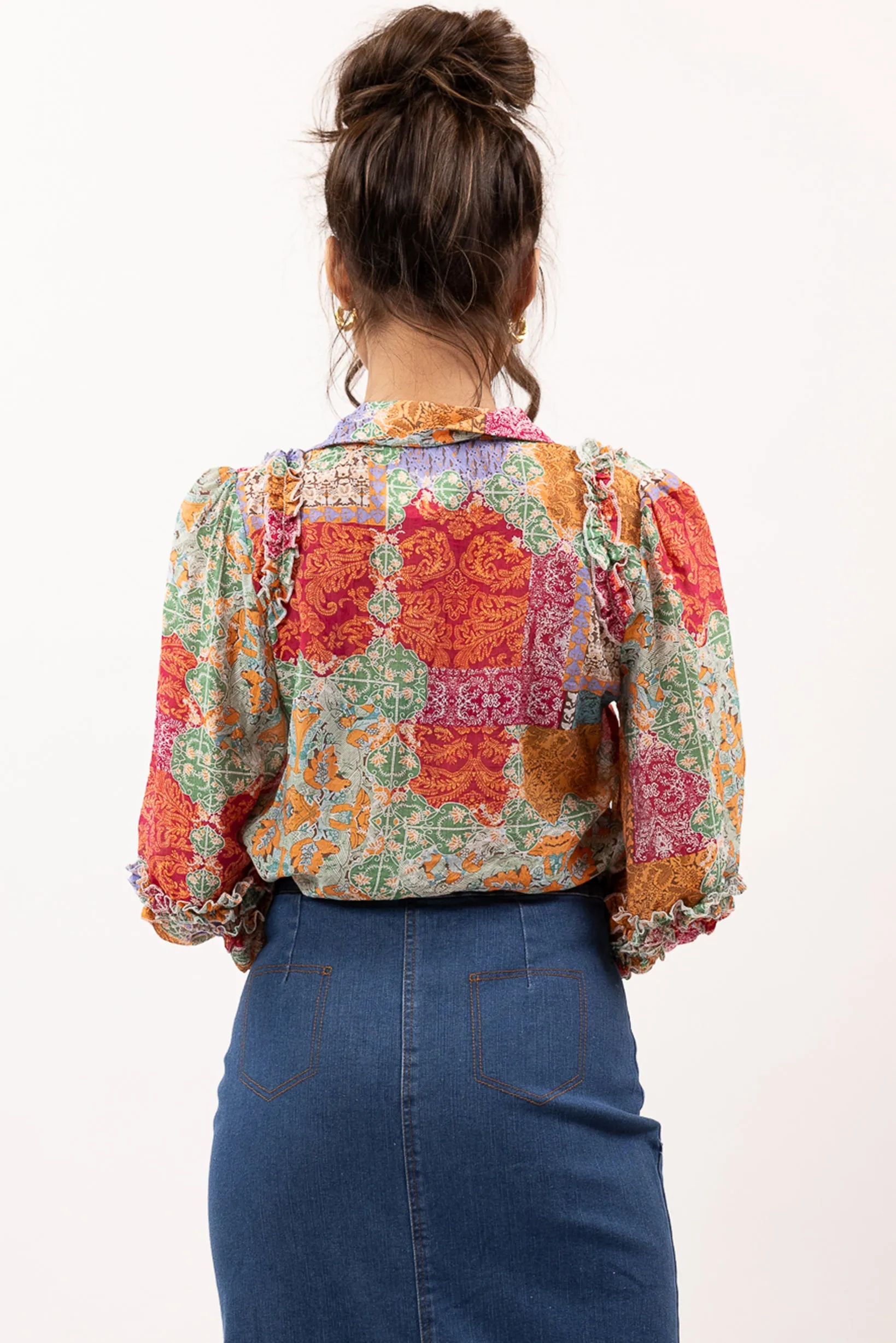 Colour Block Detailed Shirt
