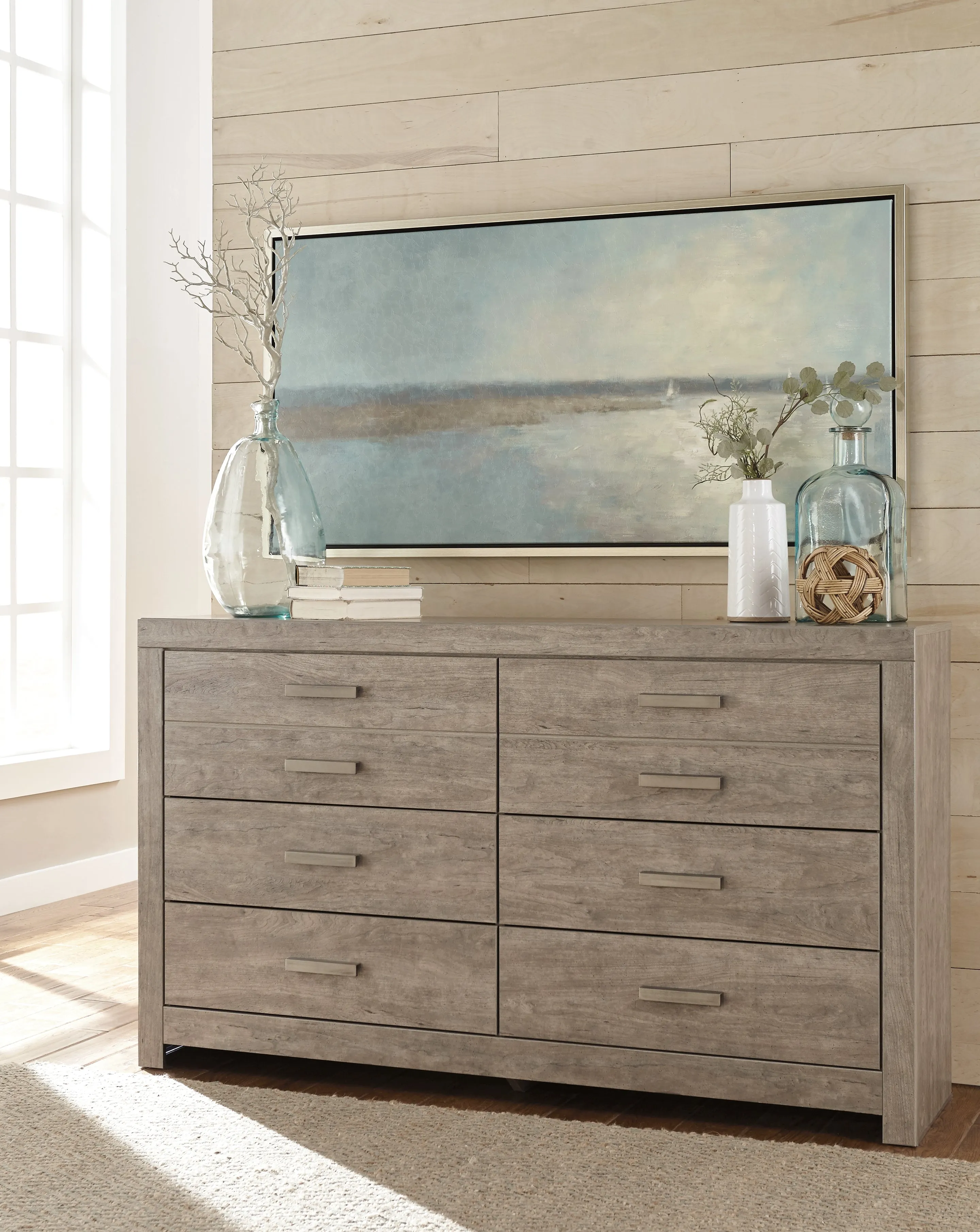 Culverbach King Panel Bed with Dresser in Gray