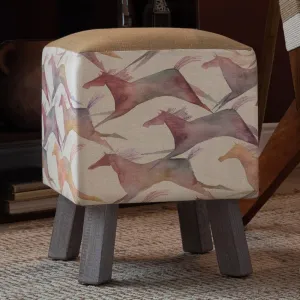 Dakota Printed Toby Footstool Sand