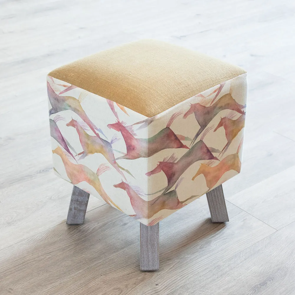 Dakota Printed Toby Footstool Sand
