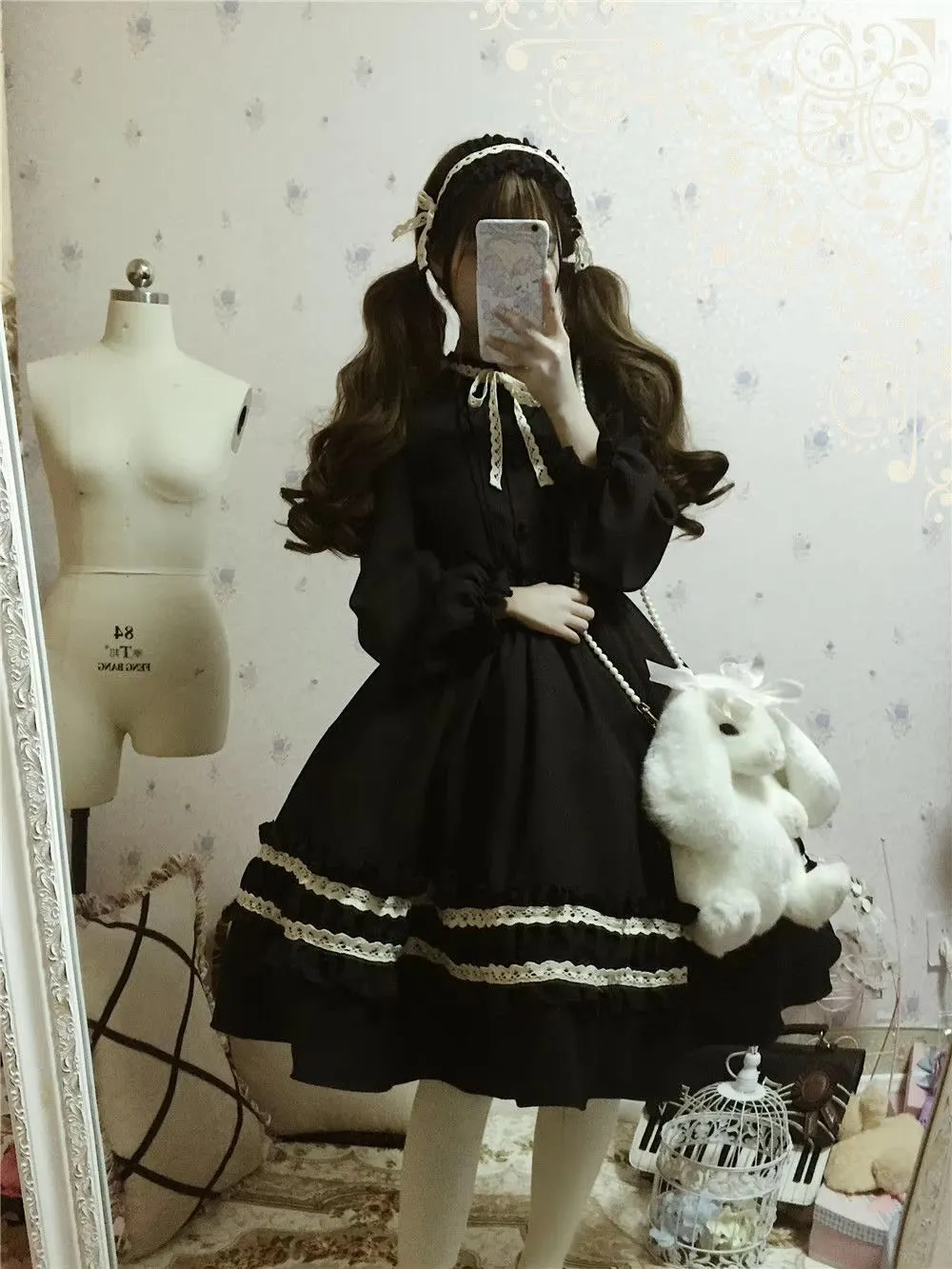 Dark Academia Black Dress