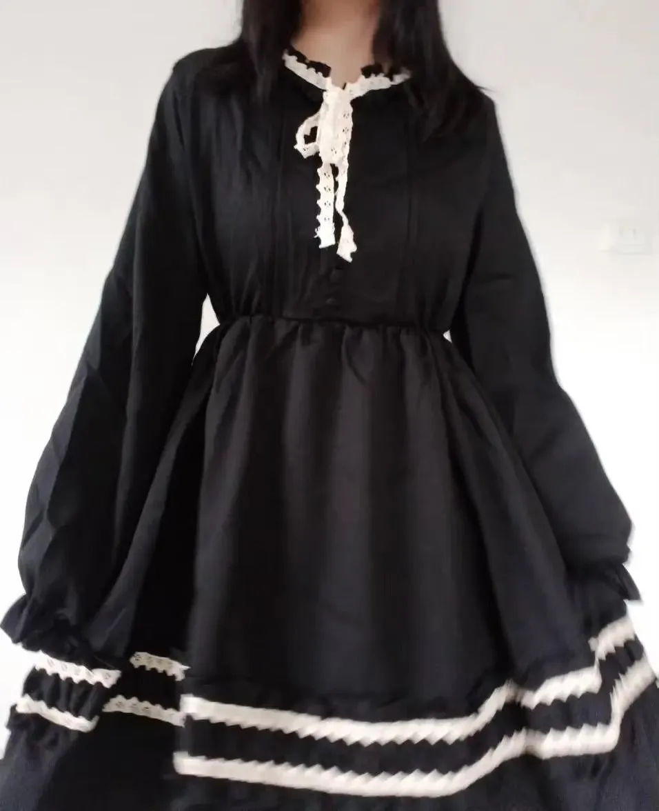 Dark Academia Black Dress