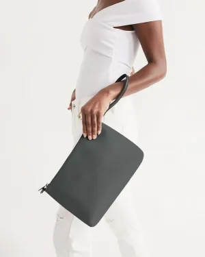 Dark Green Gray Zip Pouch | Dark Pale Green Gray | C10M0Y10K80
