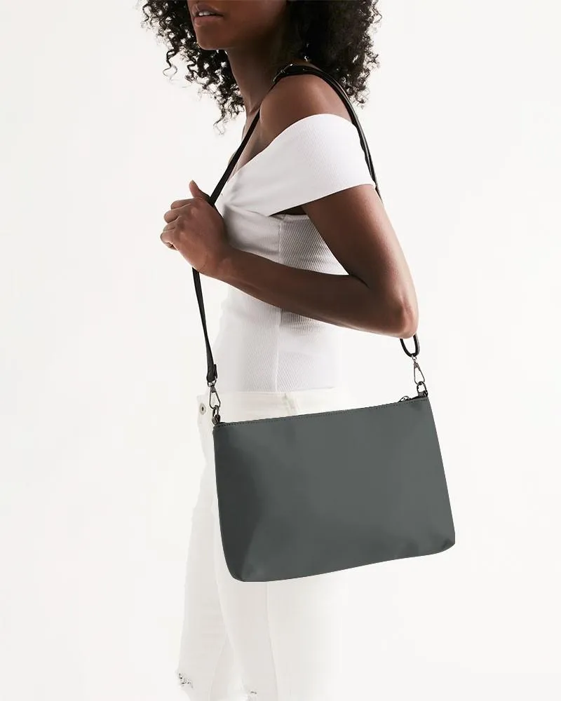 Dark Green Gray Zip Pouch | Dark Pale Green Gray | C10M0Y10K80