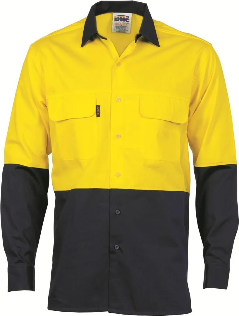DNC Hi Vis 3 Way Cool Breeze Cotton Shirt L/S (3938)