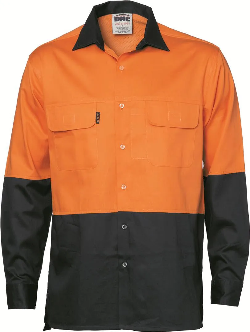 DNC Hi Vis 3 Way Cool Breeze Cotton Shirt L/S (3938)