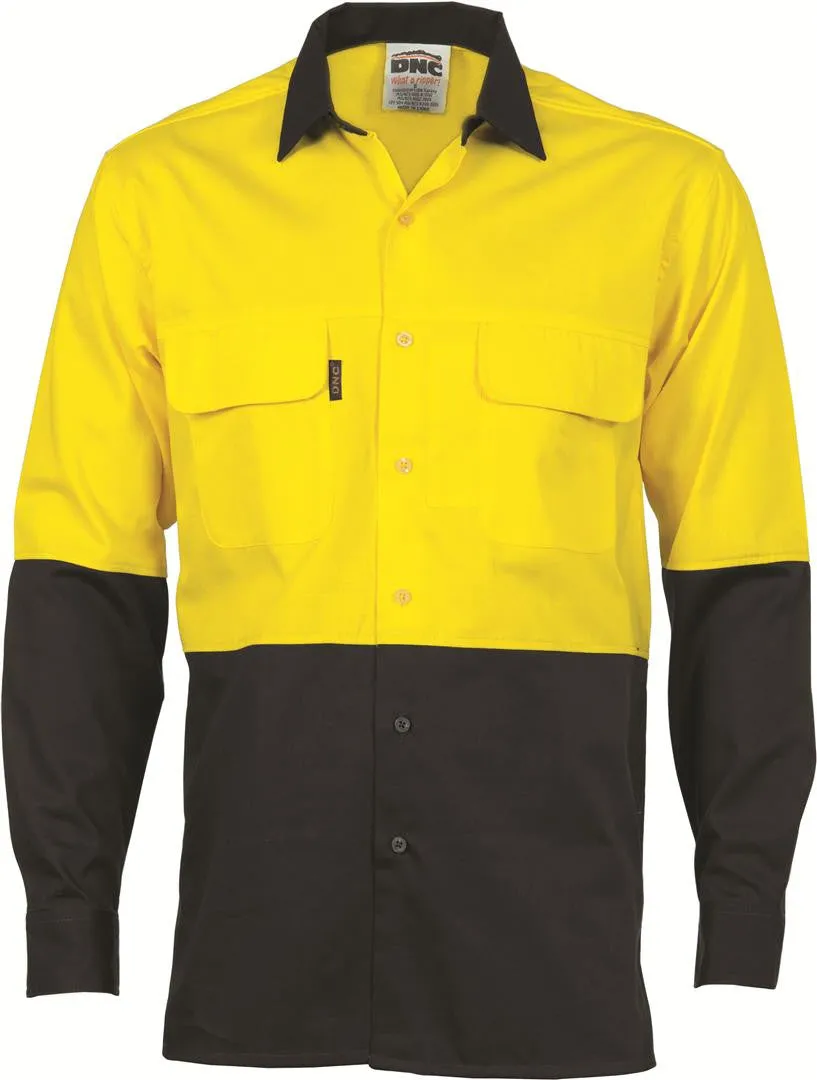 DNC Hi Vis 3 Way Cool Breeze Cotton Shirt L/S (3938)