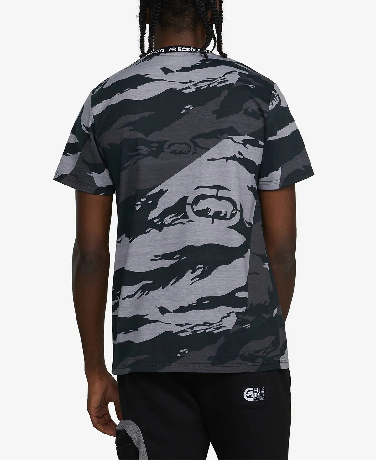 Ecko Unltd Men's Short Sleeve V-Neck T-Shirt Rising Star Black