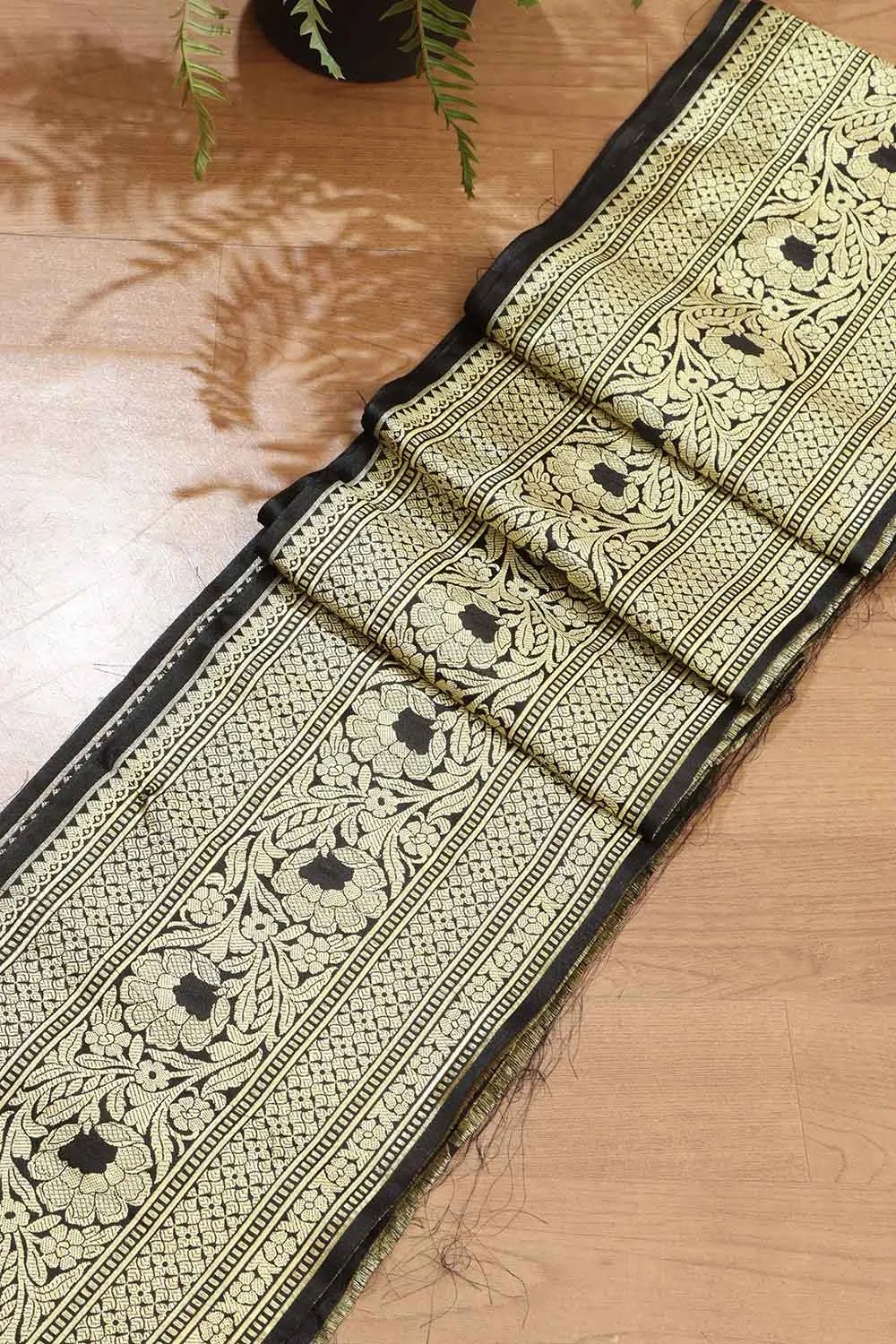 Elegant Black Banarasi Silk Lace ( 1 Mtr )