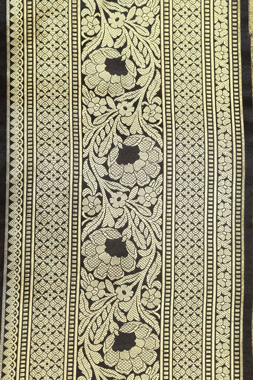 Elegant Black Banarasi Silk Lace ( 1 Mtr )