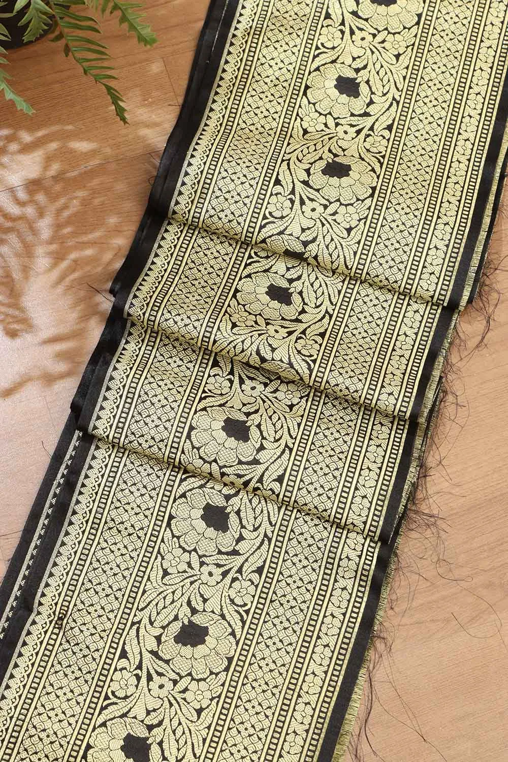 Elegant Black Banarasi Silk Lace ( 1 Mtr )