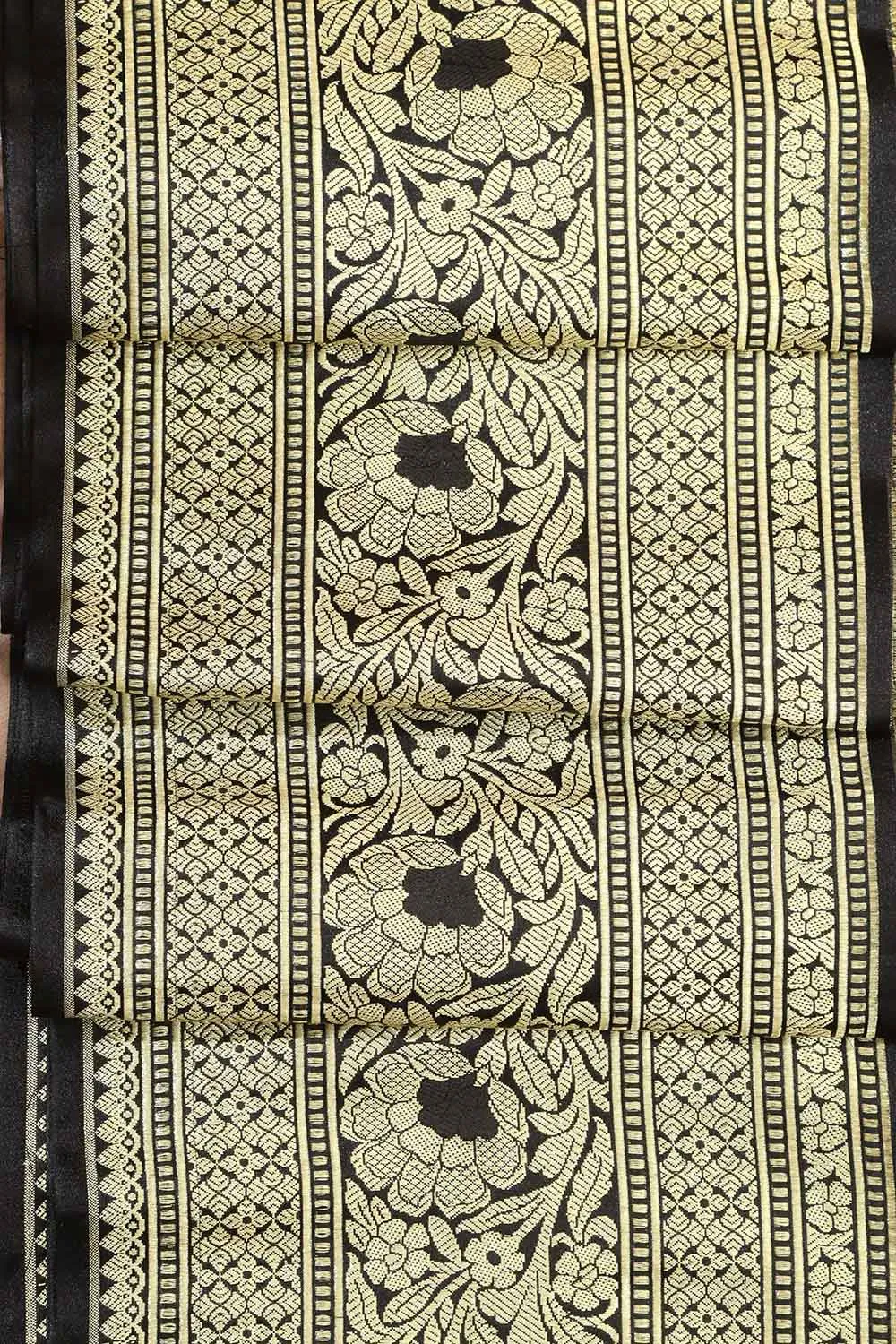 Elegant Black Banarasi Silk Lace ( 1 Mtr )