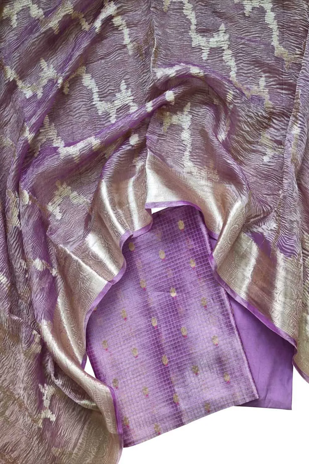 Elegant Purple Banarasi Silk Suit Set