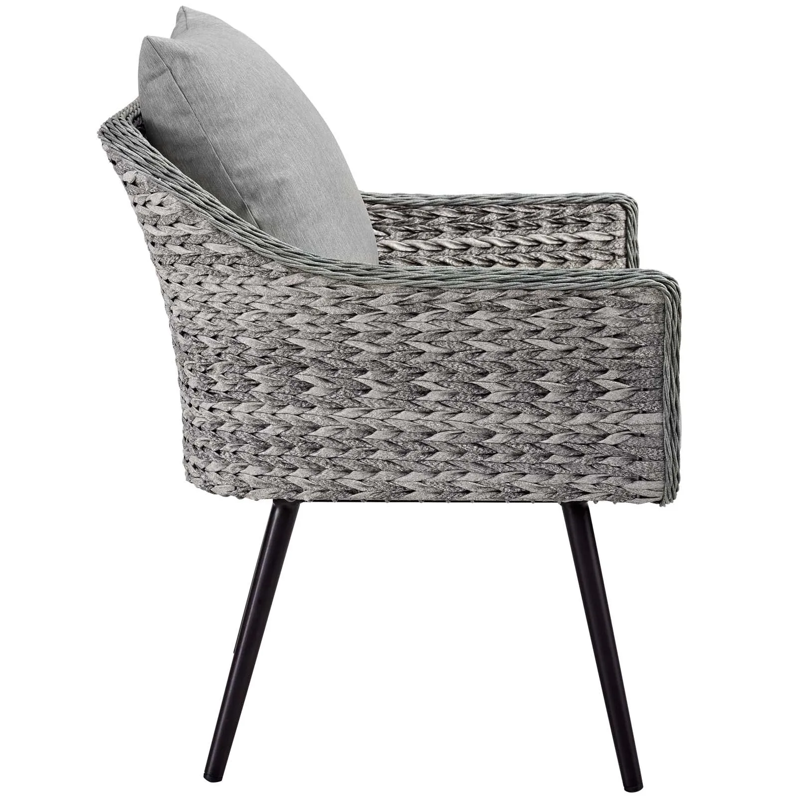 Endeavor 3 Piece Outdoor Patio Wicker Rattan Armchair and Coffee Table Set by Modway