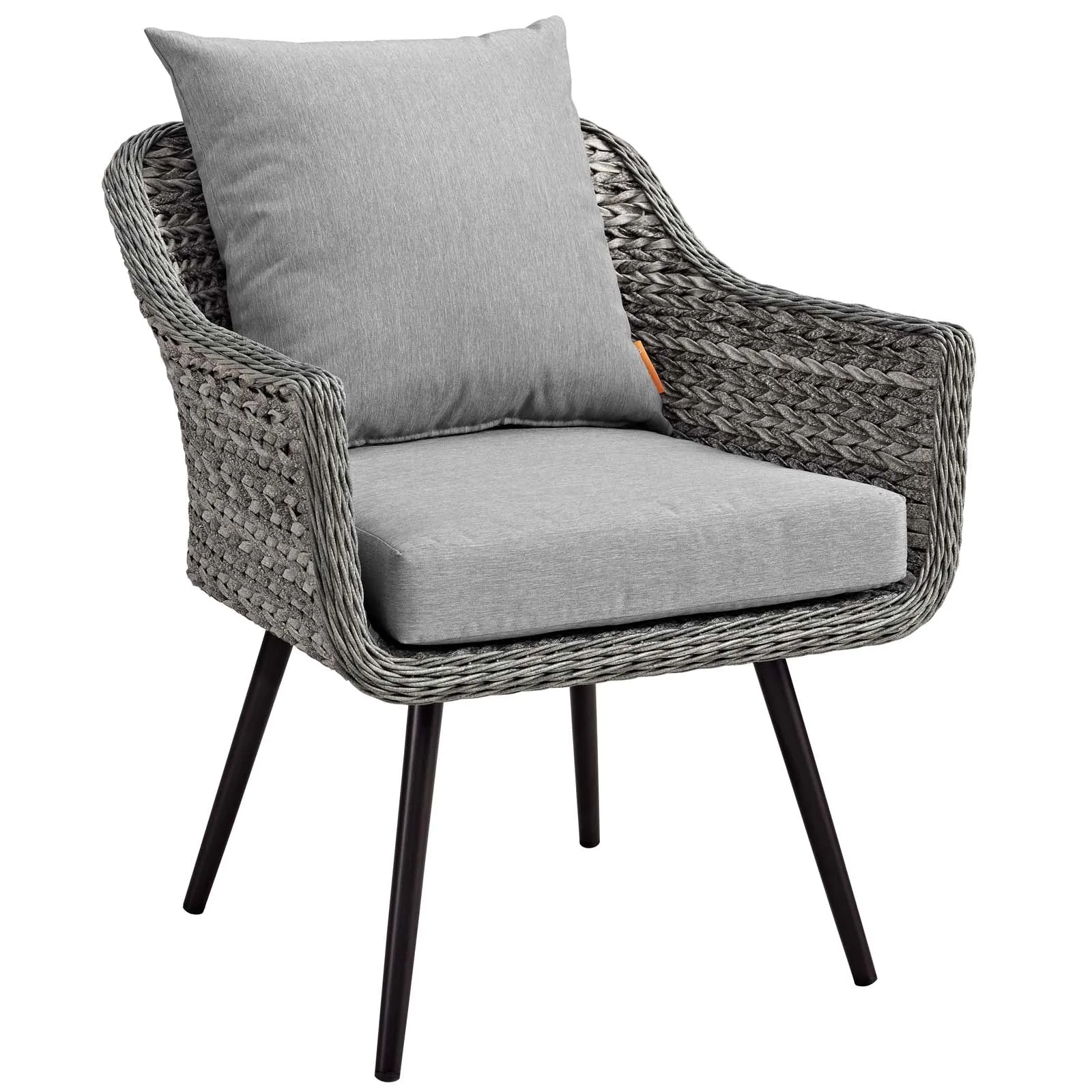 Endeavor 3 Piece Outdoor Patio Wicker Rattan Armchair and Coffee Table Set by Modway