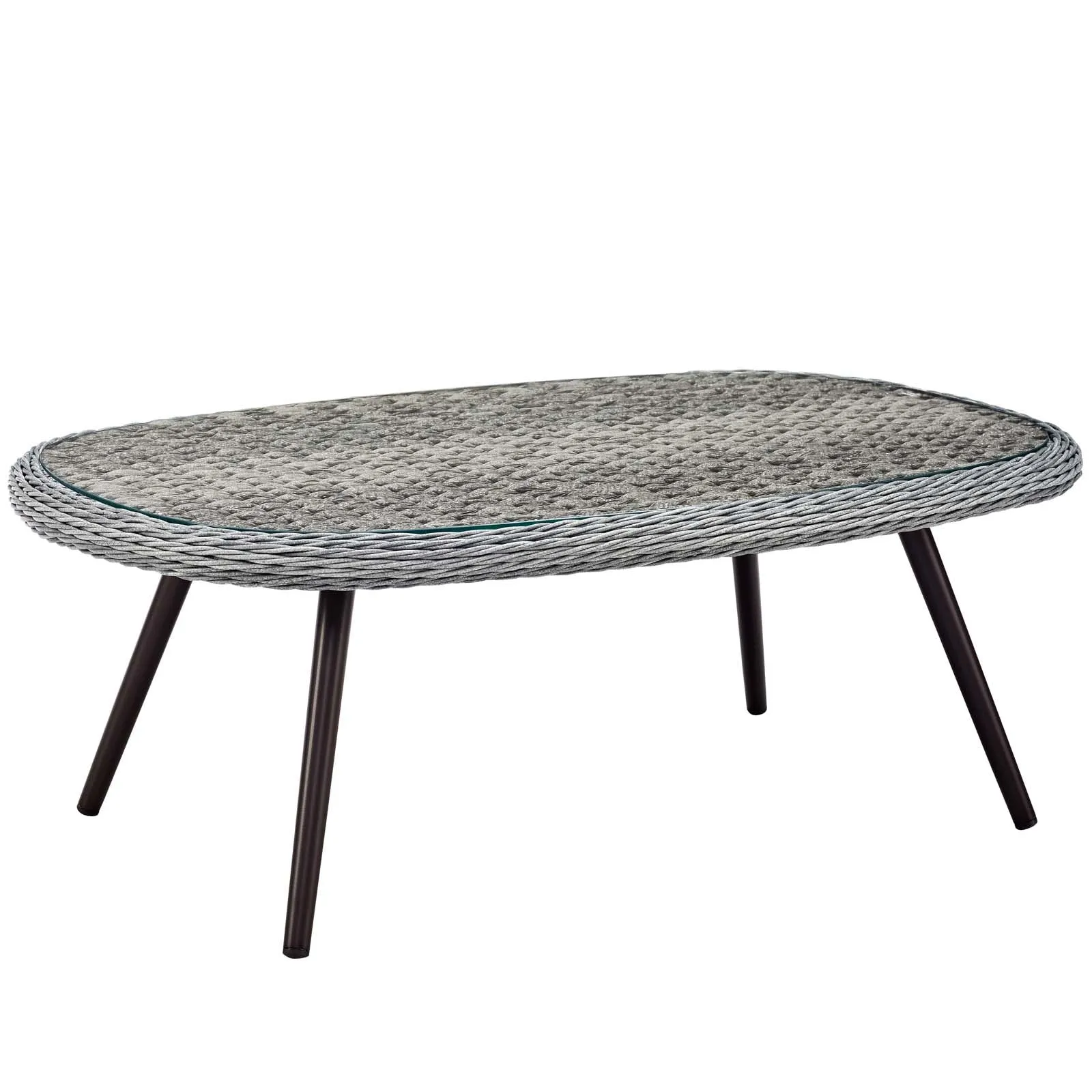 Endeavor 3 Piece Outdoor Patio Wicker Rattan Armchair and Coffee Table Set by Modway