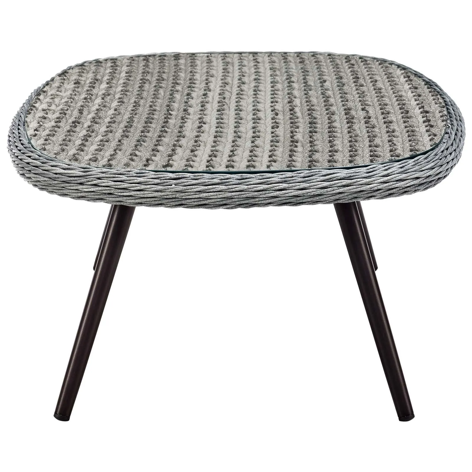 Endeavor 3 Piece Outdoor Patio Wicker Rattan Armchair and Coffee Table Set by Modway