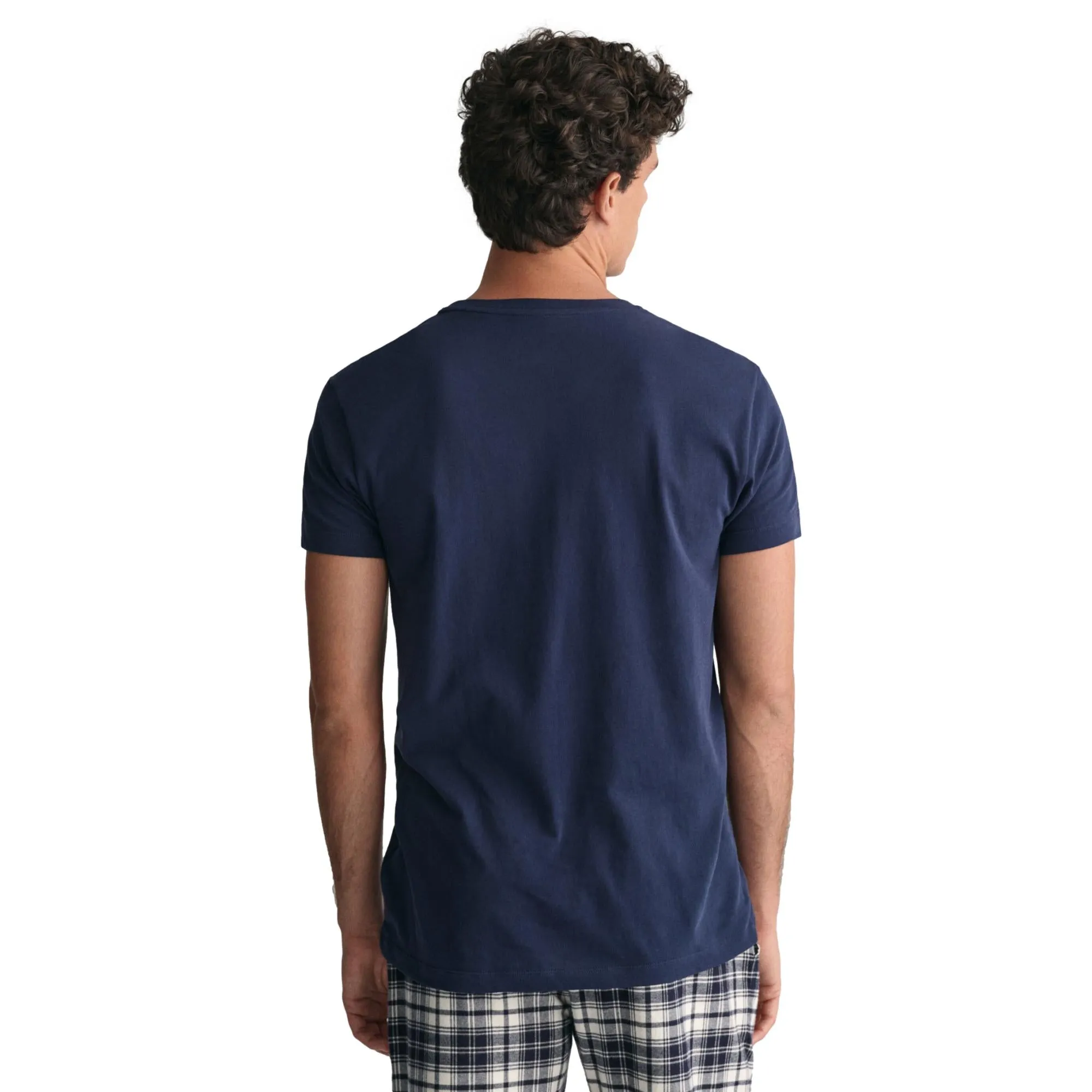 GANT Crew Neck T-Shirt 2 Pack - Navy/White