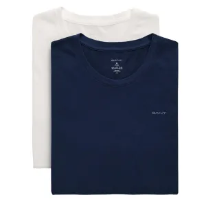 GANT Crew Neck T-Shirt 2 Pack - Navy/White