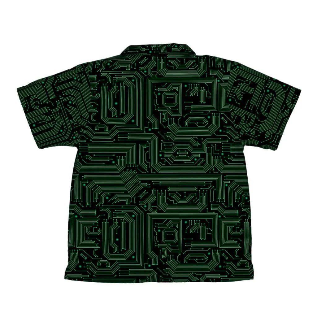 Green Computer Circuits Youth Hawaiian Shirt