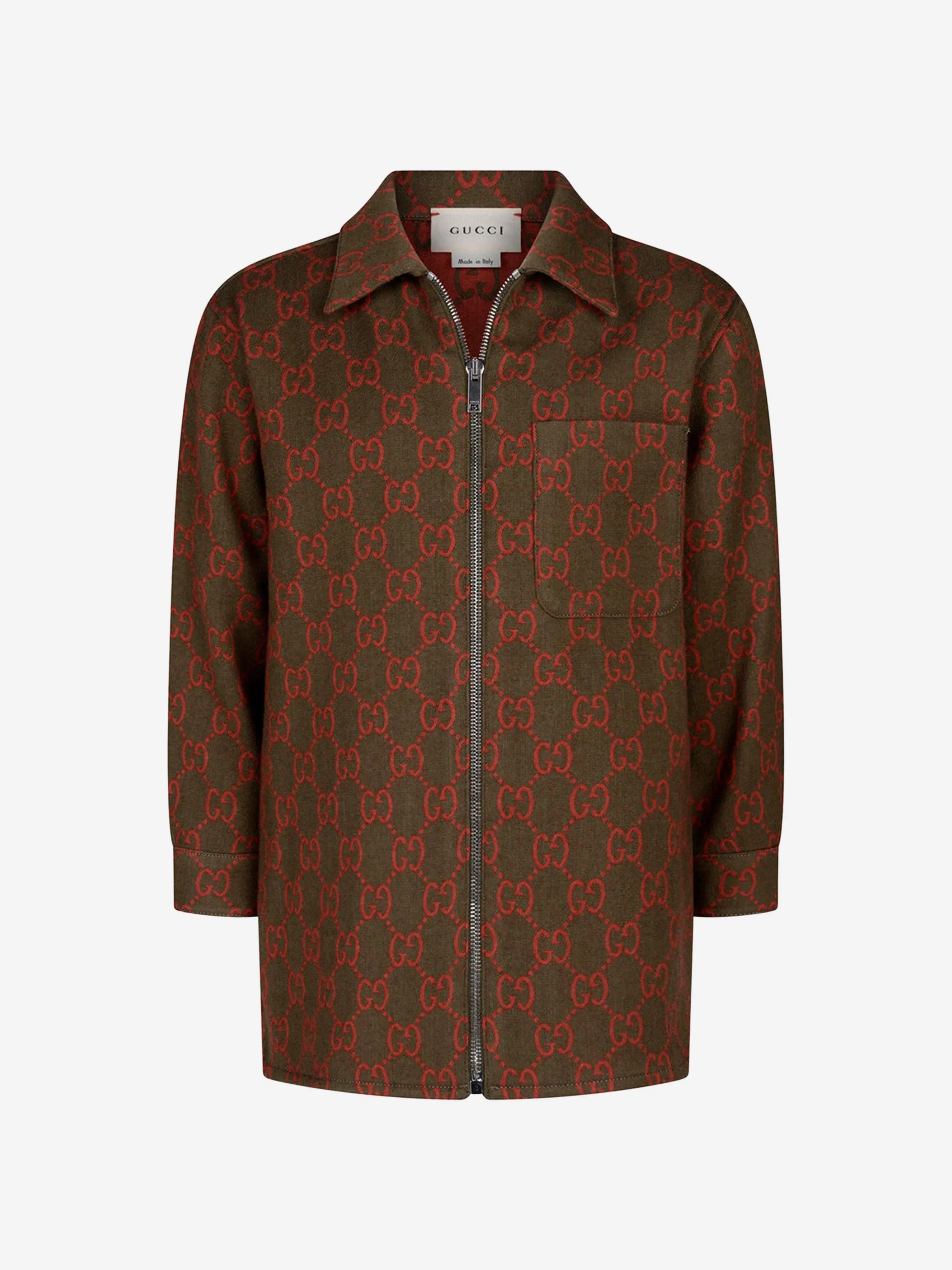 Gucci Boys Green GG Woolly Shirt
