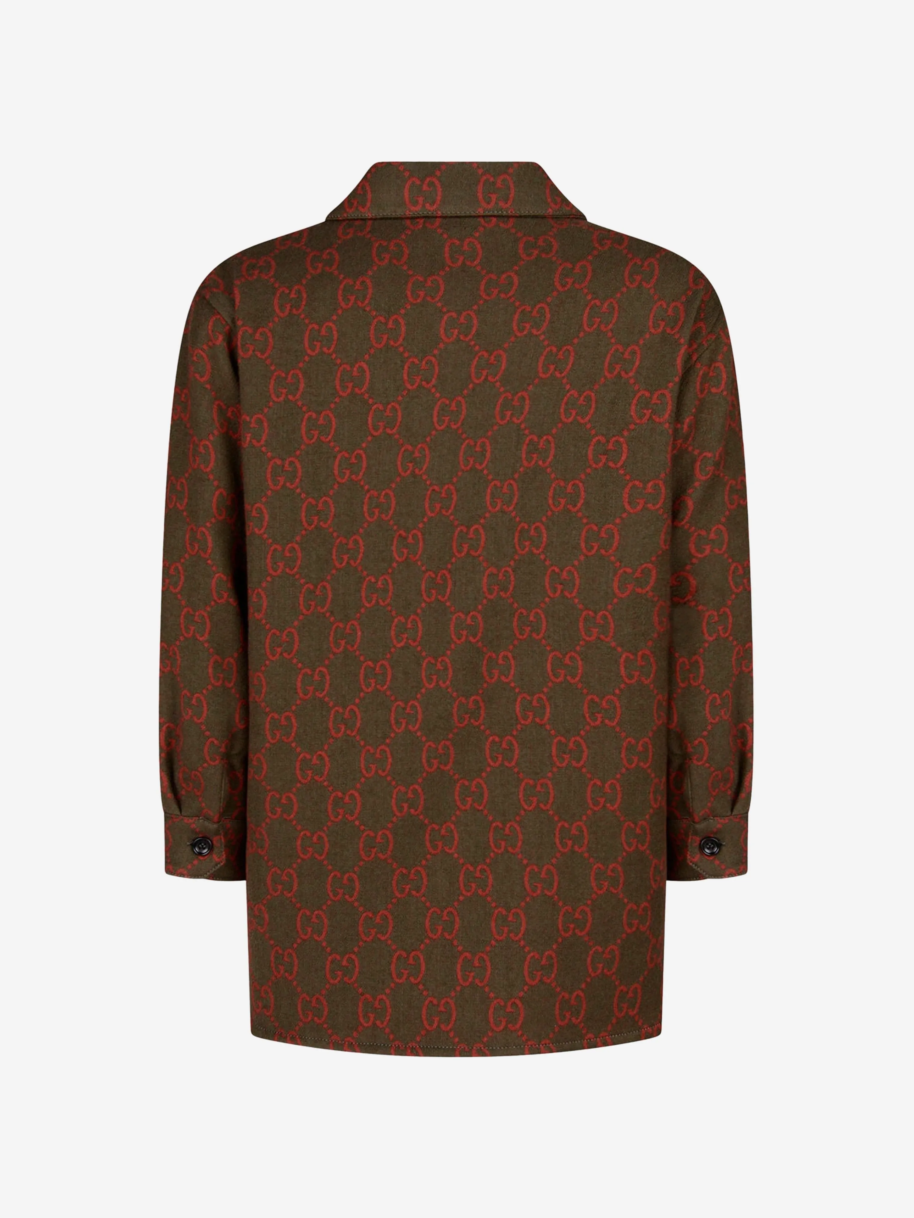 Gucci Boys Green GG Woolly Shirt