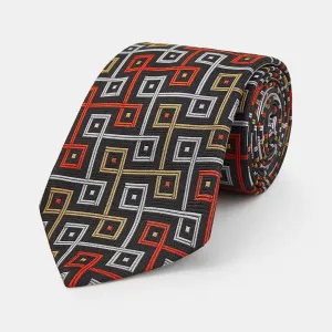 James Bond Geo Squares Silk Tie - The World Is Not Enough Edition - By Turnbull & Asser