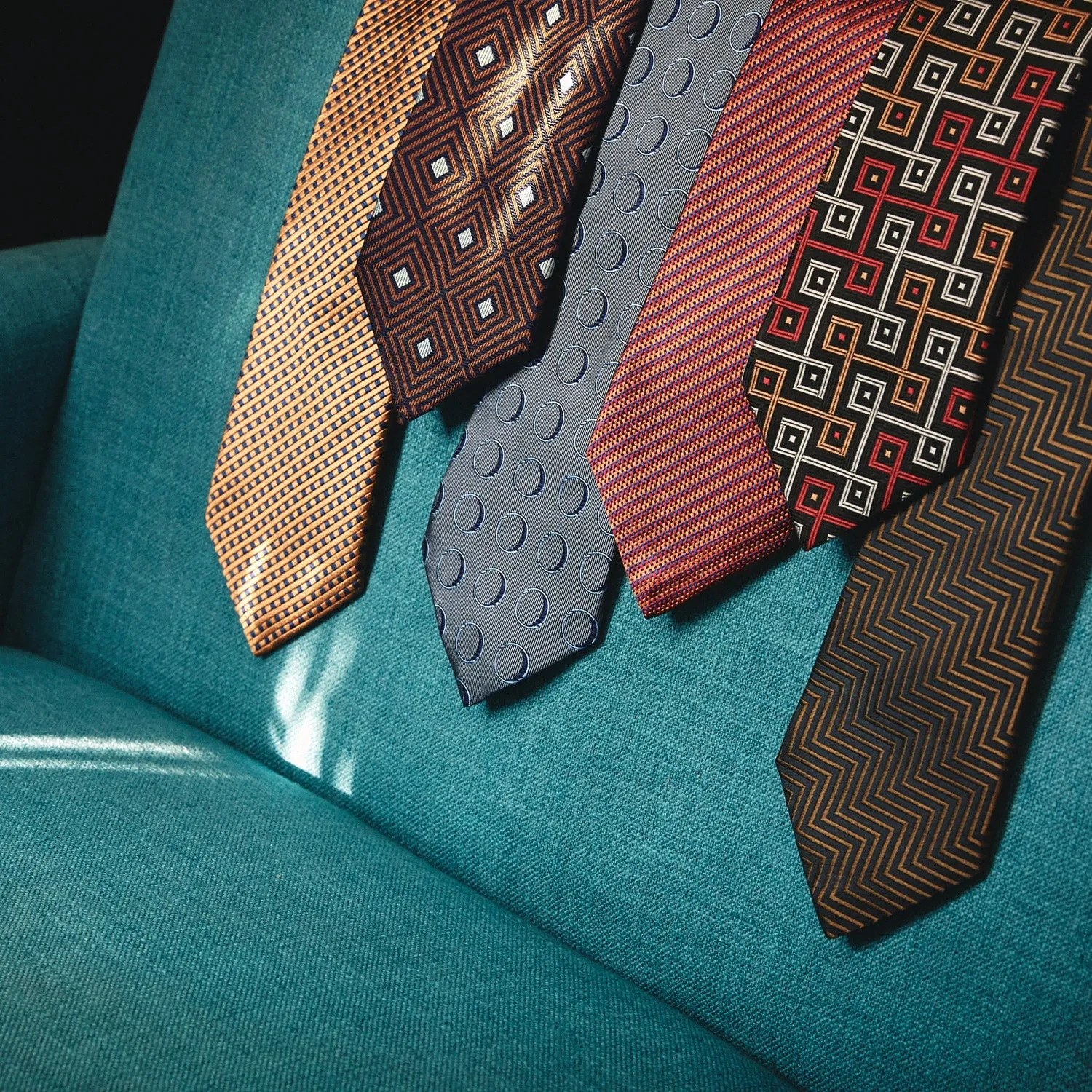 James Bond Geo Squares Silk Tie - The World Is Not Enough Edition - By Turnbull & Asser