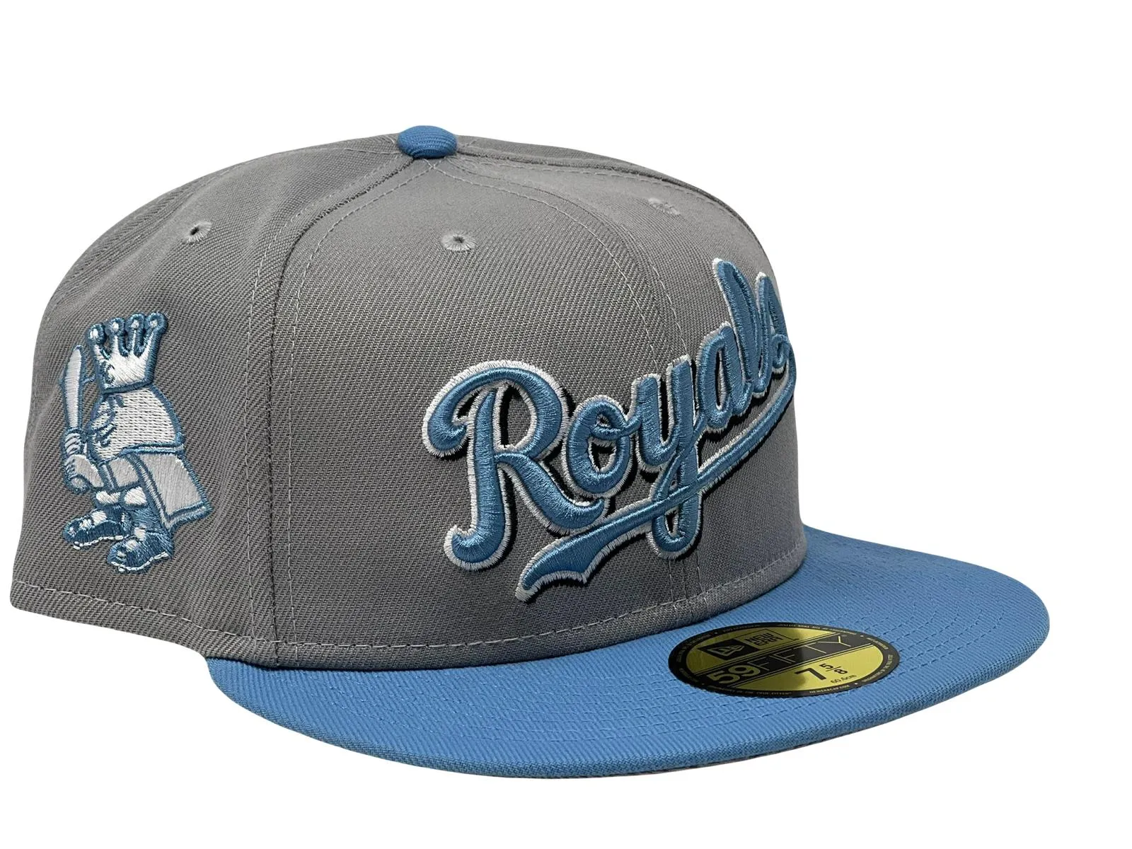 KANSAS CITY ROYALS GRAY BRIM NEW ERA FITTED HAT