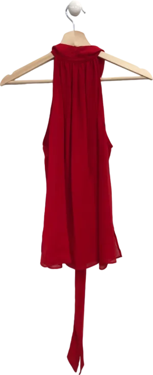 LILYSILK Red Sleeveless Blouse UK 4