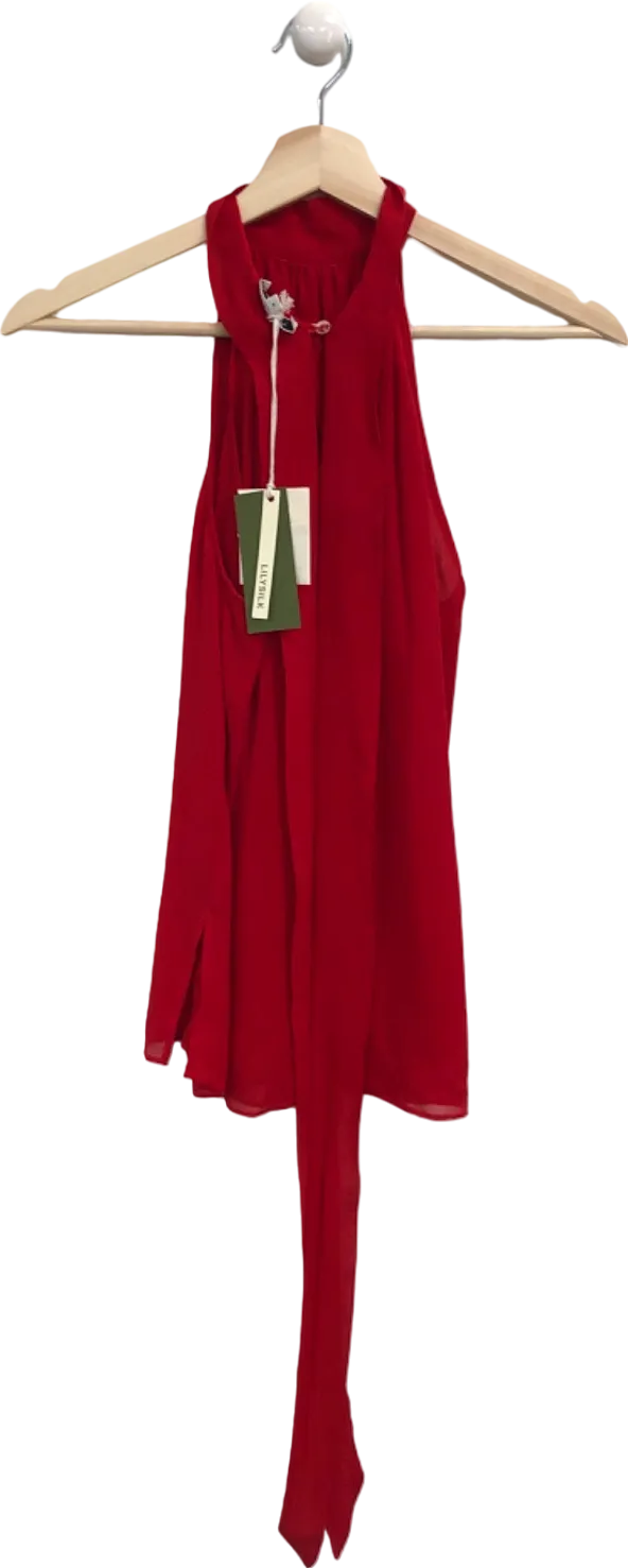 LILYSILK Red Sleeveless Blouse UK 4