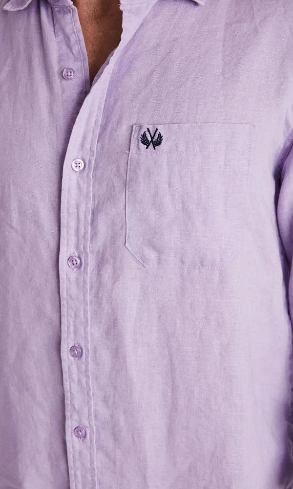 Linen Shirt Long Sleeve Lavender