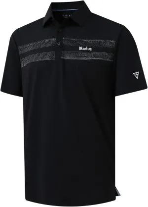 M MAELREG Golf Shirts for Men Quick Dry Short Sleeve Casual Stylish Moisture Wicking Chest Print Collared Mens Polo Shirts