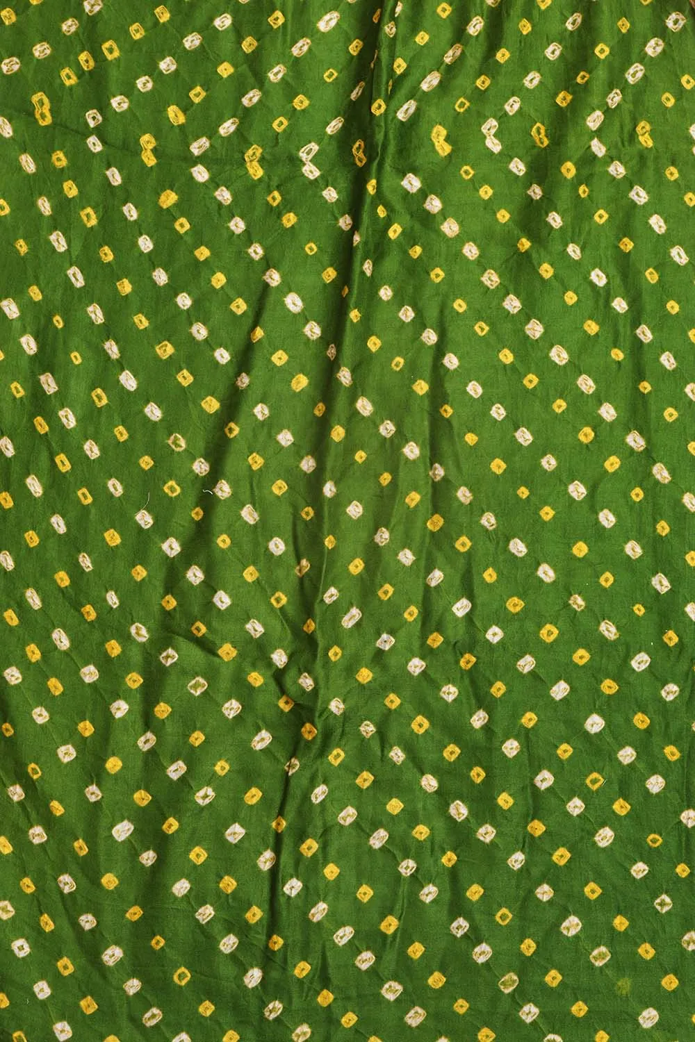 Mehendi Green Bandhani Pure Gajji Silk Suit With Orange Banarasi Bandhani Pure Georgette Dupatta