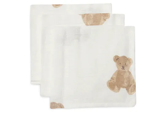 MUSLIN CLOTH TEDDY BEAR 3-PACK