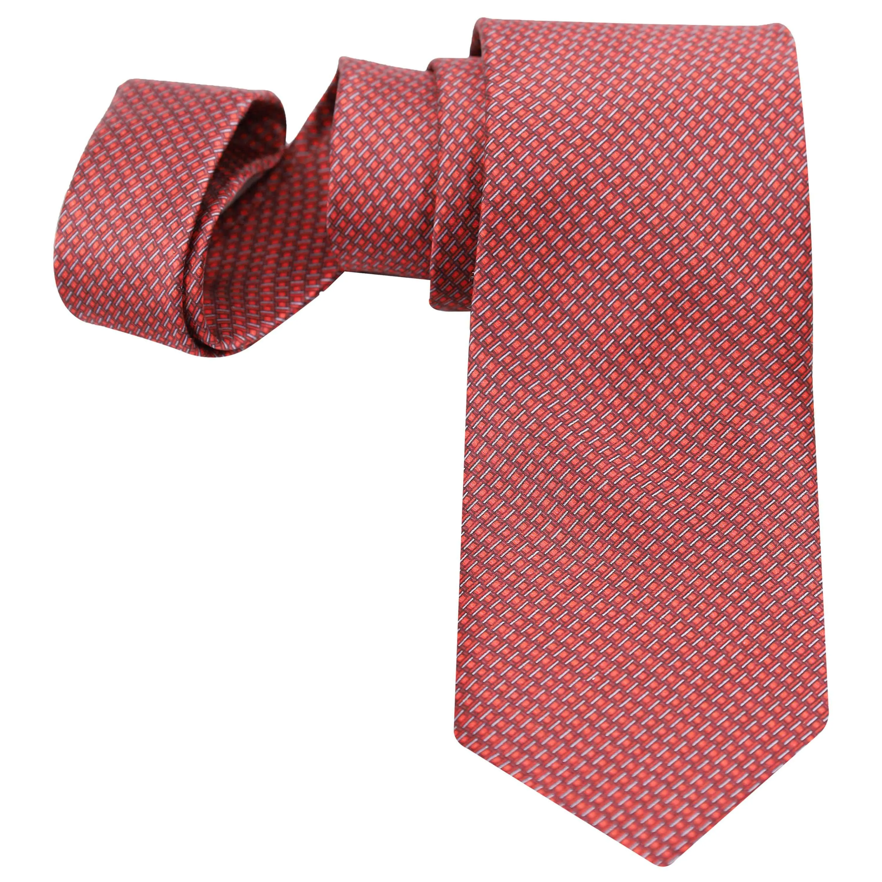 PINK RED NEAT SILK TIE