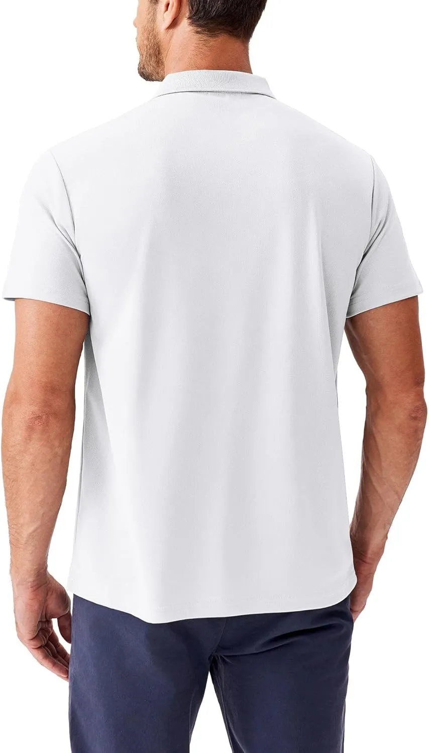 PINSPARK Golf Polo Shirts for Men Quick Dry Short Sleeve Collared Shirt Slim Fit Casual Solid Stylish Polos Shirt