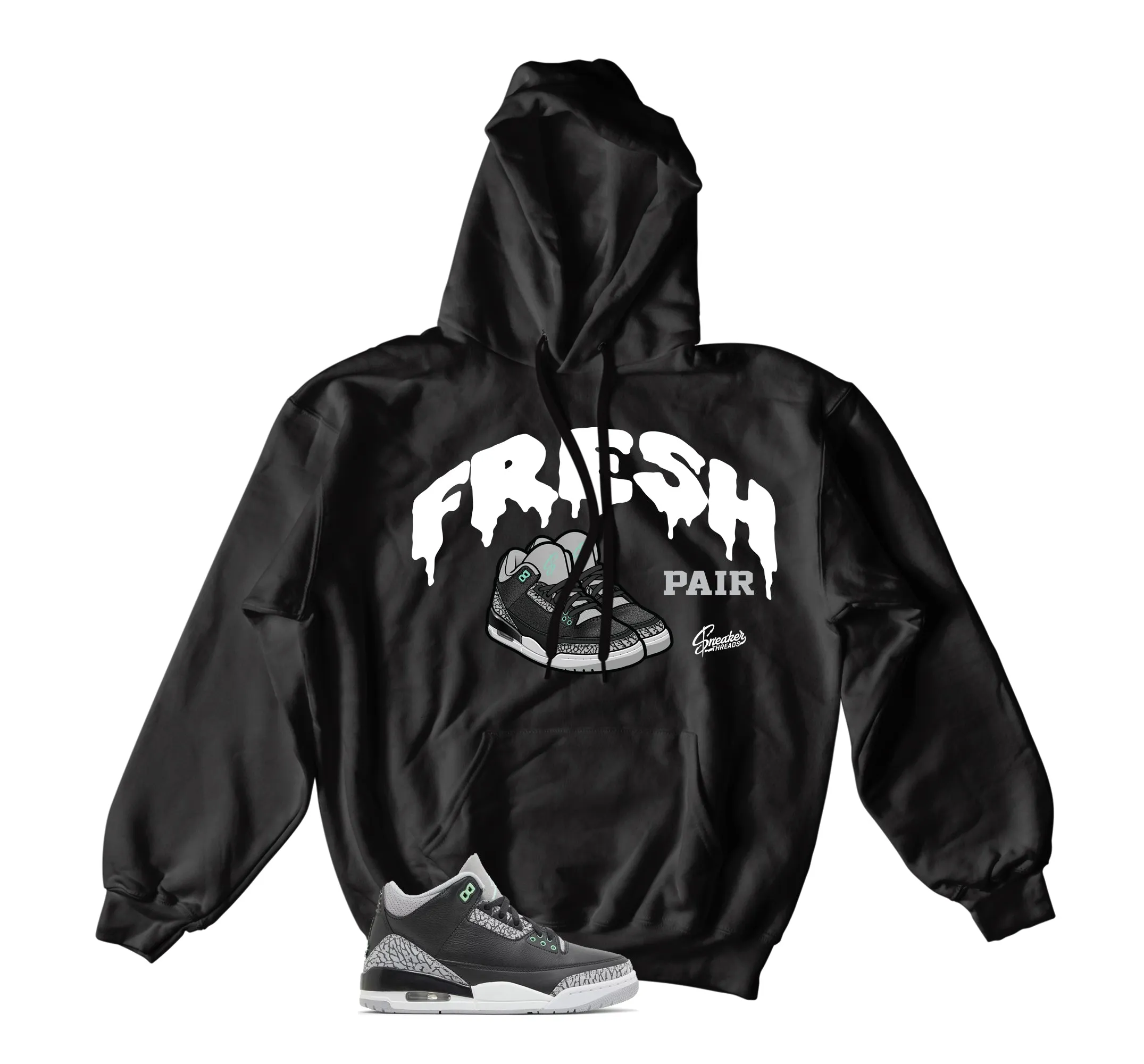 Retro 3 Green Glow Fresh Hoody